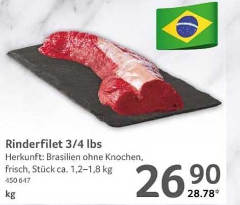 Rinderfilet 3/4 lbs - Frisch aus Brasilien