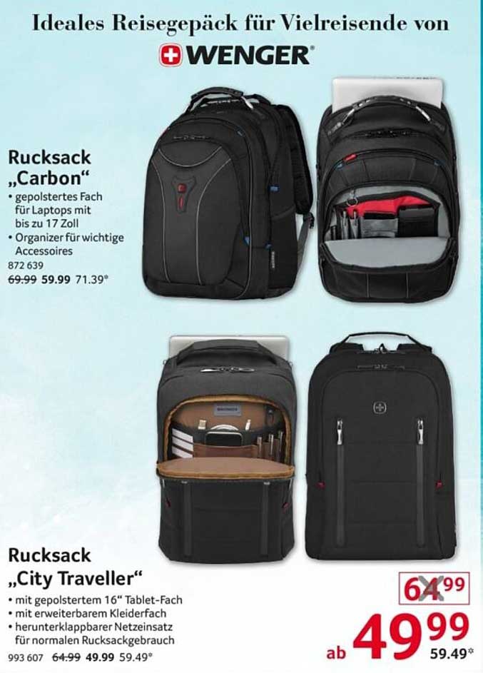 Rucksack 'Carbon' und Rucksack 'City Traveller'
