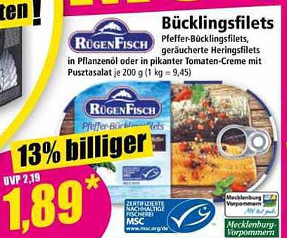Rügen Fisch Bükklingsfilets in Pflanzenöl