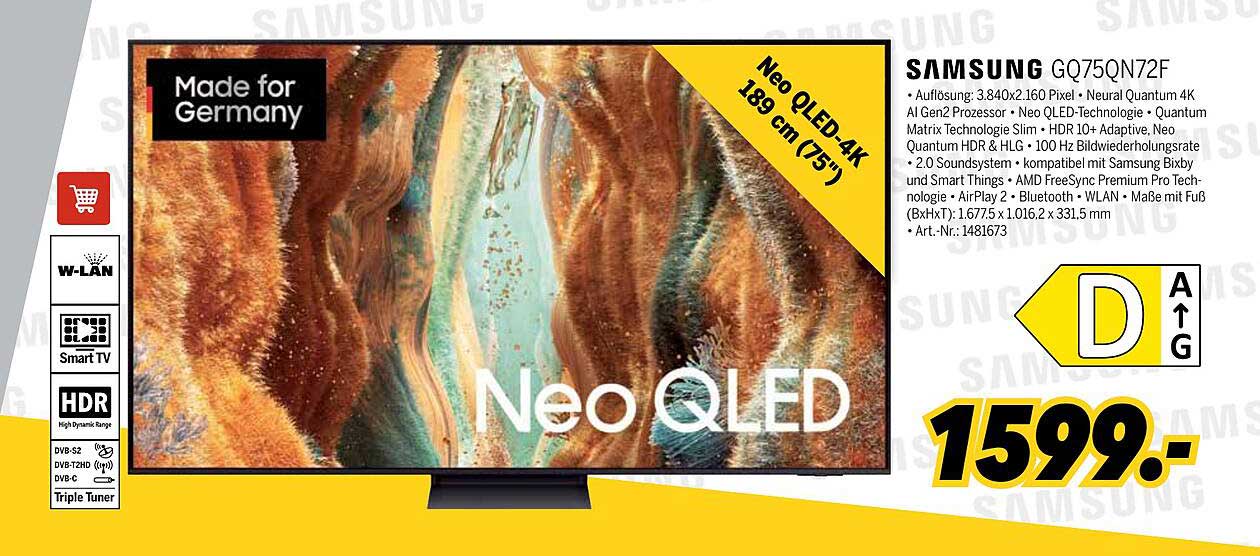 Samsung Neo QLED 4K 189 cm (75") - GQ750N72F