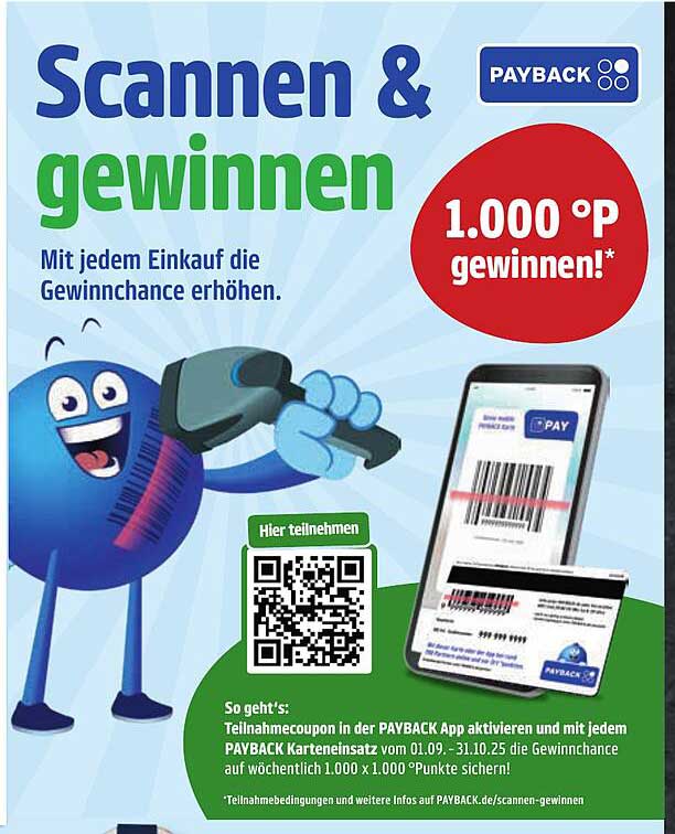 Scannen & Gewinnen mit PAYBACK: 1.000 Punkte geschenkt!