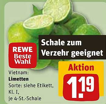 Schale zum Verzehr geeignet Limetten - Aktion 1,19