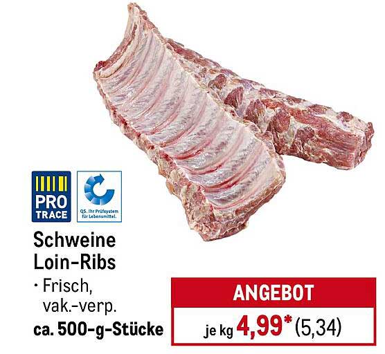 Schweine Loin-Ribs - Frisch, vak.-verpackt