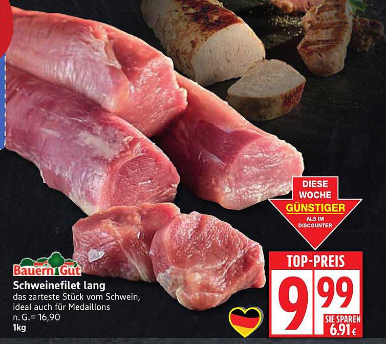 Schweinefilet lang - das zarteste Stück vom Schwein