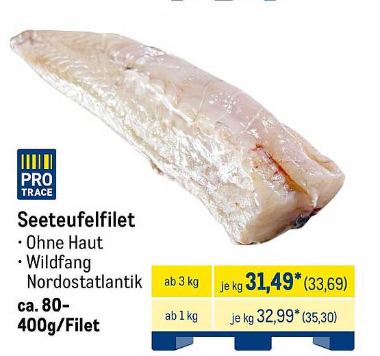 Seeteufelfilet ohne Haut – Wildfang Nordostatlantik