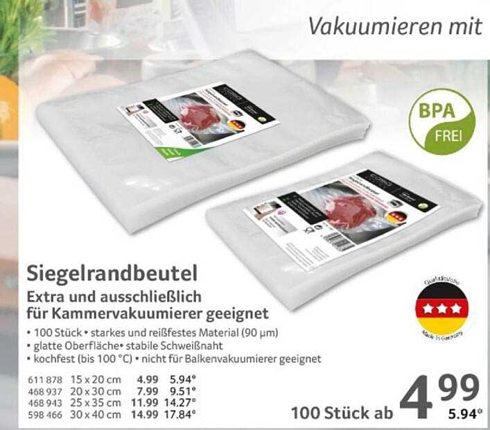 Siegelrandbeutel - Vakuumieren leicht gemacht