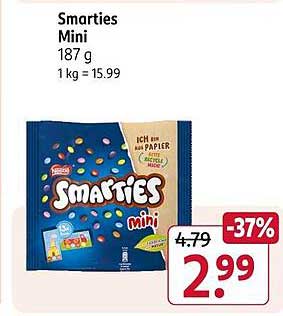 Smarties Mini 187 g - Jetzt 2,99 € statt 4,79 €!
