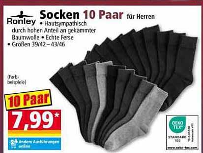 Socken 10 Paar für Herren