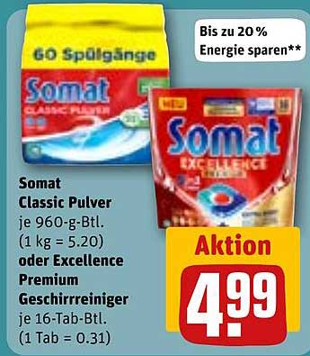 Somat Classic Pulver oder Excellence Premium Geschirrreiniger