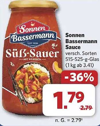 Sonnen Bassermann Süß-Sauer Sauce (versch. Sorten, 515-525 g-Glas)