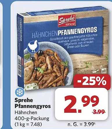 Sprehe Pfannengyros Hähnchen 400-g-Packung