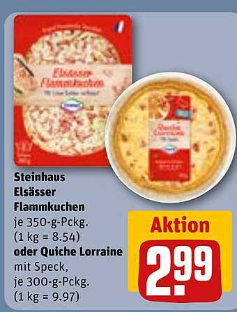 Steinhaus Elsässer Flammkuchen oder Quiche Lorraine mit Speck