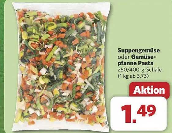 Suppengemüse oder Gemüsepfanne Pasta 250/400-g-Schale