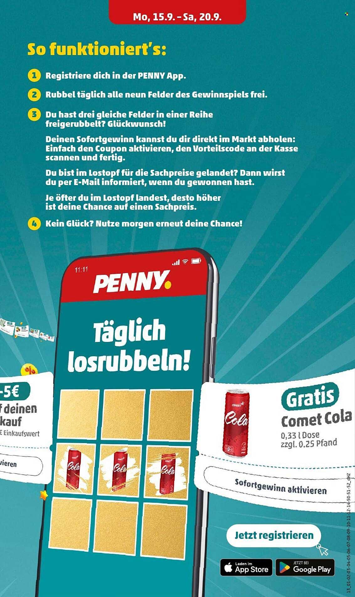 Täglich losrubbeln! - Gewinnen Sie tolle Preise mit PENNY