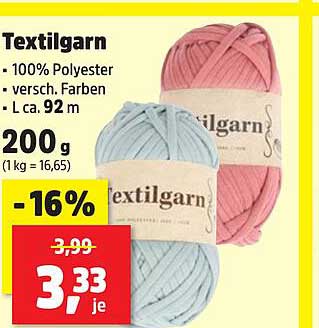 Textilgarn - 100% Polyester in verschiedenen Farben