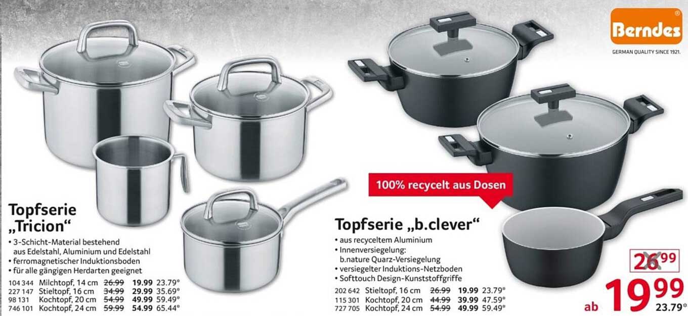 Topfserie "Tricion" und "b.clever" von Berndes
