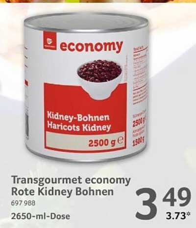 Transgourmet economy Rote Kidney Bohnen 2650-ml-Dose