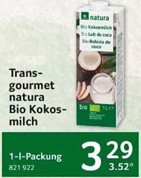 Transgourmet natura Bio Kokosmilch 1-l-Packung