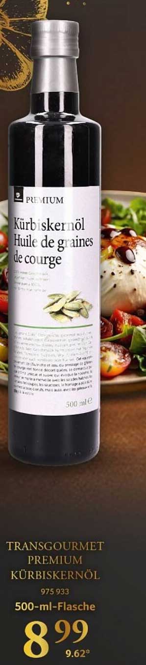 Transgourmet Premium Kürbiskernöl 500-ml-Flasche