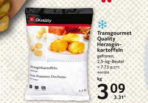 Transgourmet Quality Herzoginkartoffeln, gefroren, 2,5-kg-Beutel