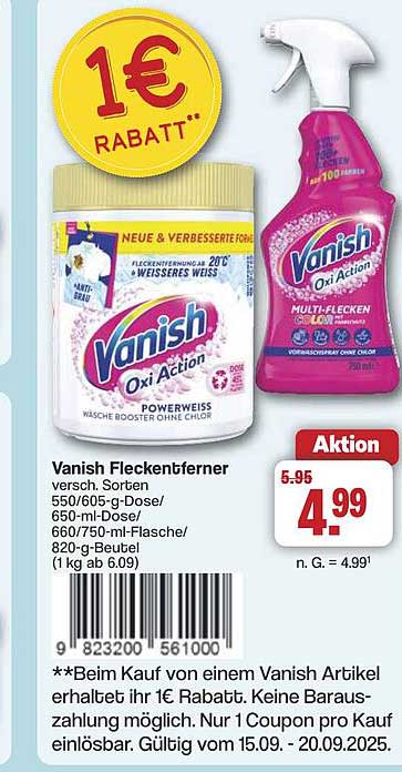 Vanish Fleckenentferner - verschiedene Sorten