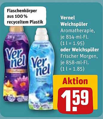 Vernel Weichspüler Aromatherapie oder Frischer Morgen 814-ml-Fl. oder 858-ml-Fl.