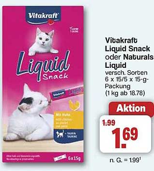 Vitakraft Liquid Snack oder Naturals Liquid 6 x 15 g