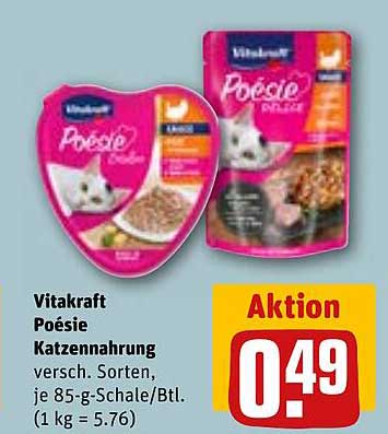 Vitakraft Poésie Katzennahrung, verschiedene Sorten 85-g-Schale/Btl.