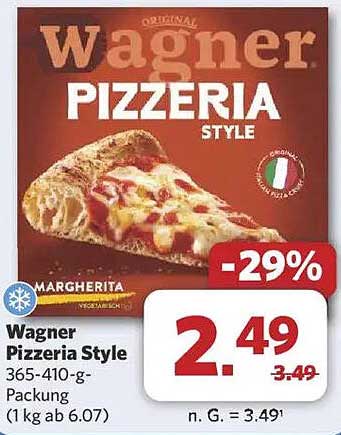 Wagner Pizzeria Style Margherita 365-410-g-Packung