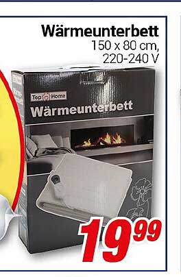 Wärmeunterbett 150 x 80 cm, 220-240 V von Top Home