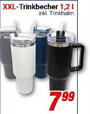 XXL-Trinkbecher 1,2 l inkl. Trinkhalm