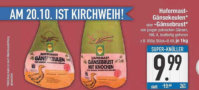 Hafermast Gänsekeulen oder Gänsebrust mit Knochen