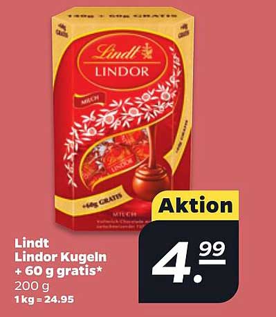 Lindt Lindor Kugeln + 60 g gratis*