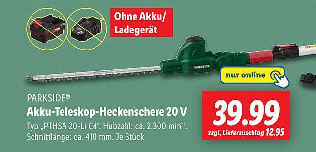 PARKSIDE® Akku-Teleskop-Heckenschere 20 V