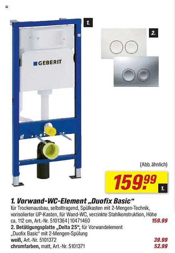 1. Vorwand-WC-Element „Duofix Basic“