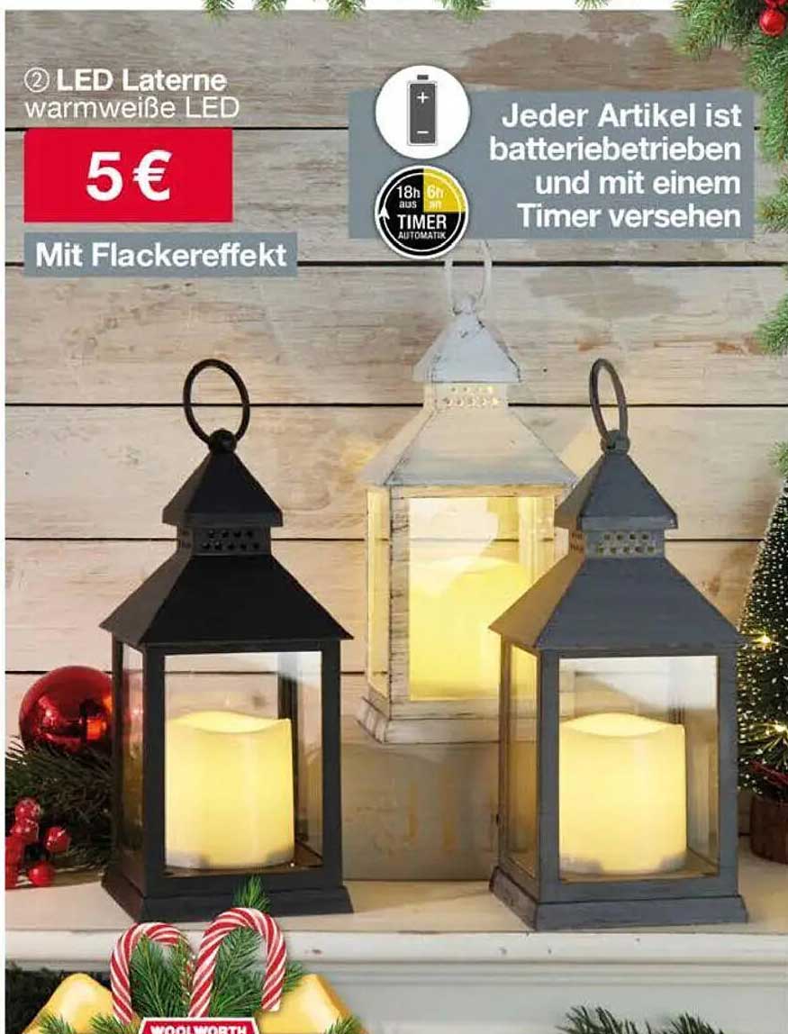 2 LED Laterne warmweiße LED mit Flackereffekt