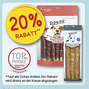 20% Rabatt auf alle Dokas Artikel