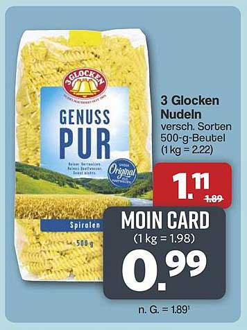 3 Glocken Nudeln 500-g-Beutel (verschiedene Sorten)