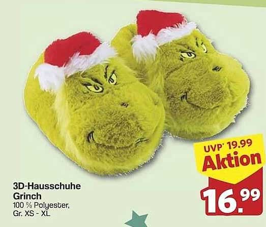 3D-Hausschuhe Grinch