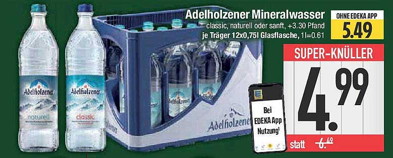 Adelholzener Mineralwasser - classic, natürlich oder sanft