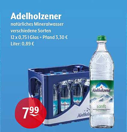 Adelholzener natürliches Mineralwasser verschiedene Sorten