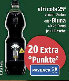 afri cola 25 verschiedene Sorten oder Bluna - +0,25 Pfand je 1l Flasche