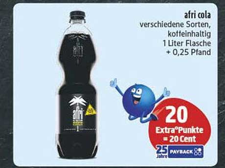 afri cola verschiedene Sorten, koffeinhaltig 1 Liter Flasche