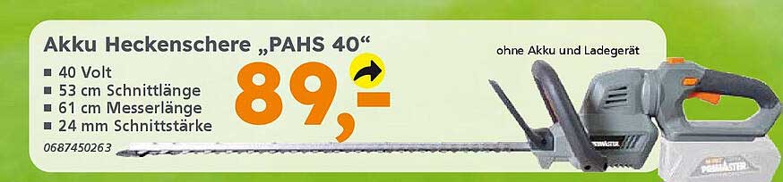 Akku Heckenschere „PAHS 40“