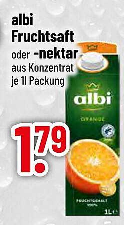 albi Fruchtsaft oder -nektar aus Konzentratform, 1L Packung