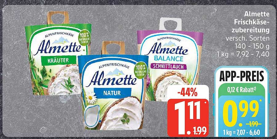 Almette Frischkäse-Zubereitung - Vielfältiger Genuss zum Sparpreis!