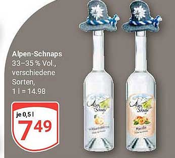Alpen-Schnaps 0,5 l - verschiedene Sorten