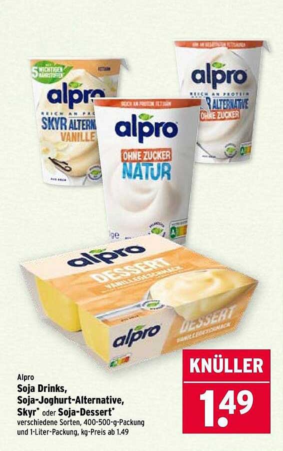 Alpro Soja Drinks, Joghurts und Desserts - Angebot im Wasgau-Prospekt