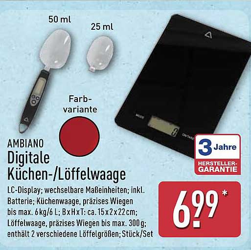 AMBIMANO Digitale Küchen-/Löffelwaage