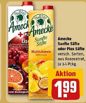 Amecke Sanfte Säfte oder Plus Säfte, 1 l Pckg.
